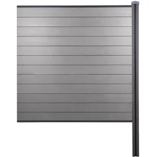 Mendler Windschutz 188 x 182 cm grau Aluminium