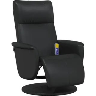 vidaXL Massagesessel mit Fußteil Schwarz Kunstleder
