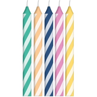 Folat 24259 Kuchen Kerzen Sweet Twist-10 Stück-6 cm Geburtstagskerzen für Geburtstag, Geburtstagsdeko, für Kinder Partys, Hochzeiten, Firmenfeiern, Jubiläen, Mehrfarbig, 10 cm