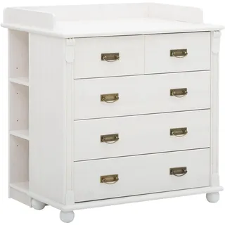 otto home »Aimo, luxoriöser Landhausstil, Messinggriffe,« Spar-Set, Kinderbett, Wickelkommode, Unterbauregal, 5 Schubladen, 3 Stk. tlg. aus Massivholz; FSC®-Holz aus gewissenhaft bewirtschafteten Wäldern,