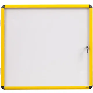 Bi-Office Schaukasten Ultrabrite - 9 x A4 - magnetisch, mit gelber Alurahmen