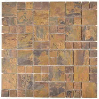 Metallmosaik Fliese Kupfer Wand braun Kombination WB49-1502 1 Matte