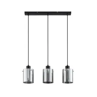 Brumberg 57425080 Pendelleuchte mit Glasschirmen, 3 x E27, max. 15 W LED, rund, schwarz matt / me