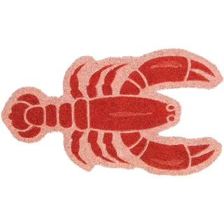 Fisura - Fußmatte außen Hummer aaus Kokosnuss mit Rutschfester PVC-Rückseite. Lustige Welcome Fußmatte. Handbemalt. Größe: 70 cm x 40 cm. Rot