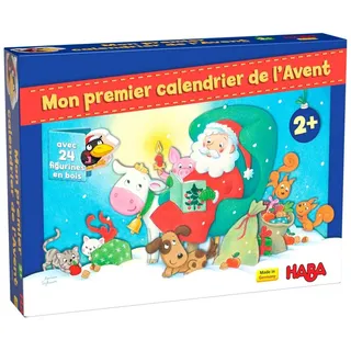 HABA Premier Adventskalender, Figuren aus Holz, Weihnachten auf dem Bauernhof, 2 Jahre und älter, 306359 – französische Version