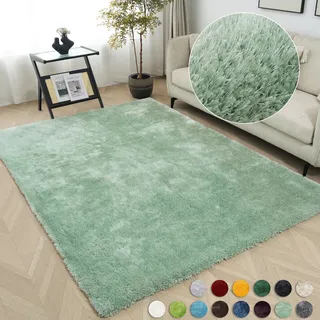 Teppich BRUNO BANANI "Dana Teppich, besonders weich und kuschelig, Kundenliebling" Gr. 2, grün (mint), B:80cm H:30mm L:150cm, Kunstfaser, Teppiche, Teppich, uni, Mikrofaser Teppiche, Wohnzimmer, Schlafzimmer, Esszimmer
