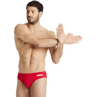 Arena Herren Mens Team Swim Briefs Solid Badehosen Slip, Red-White, 5 EU