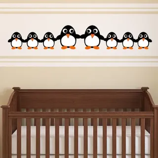 Wandsticker "Bordüre einer Familie von Pingoins", 20 x 120 cm