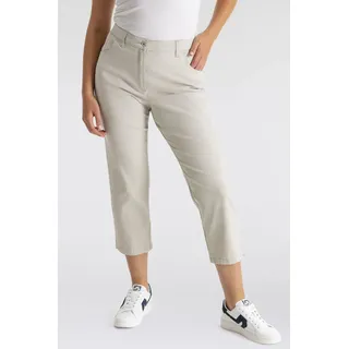 Caprihose KJBRAND "Betty 7/8", Damen, Gr. 50, N-Gr, beige, Web, Obermaterial: 60% Baumwolle, 37% Polyamid, 3% Elasthan, Basic schmal, Hosen Caprihose, Sommerhose