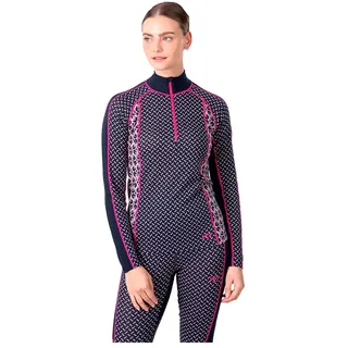 KARI TRAA Lekker Halbreißverschluss-langarm-t-shirt - Dark Navy Blue - XS