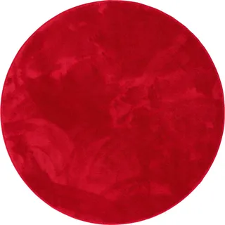 Pergamon Luxus Super Soft Hochflor Teppich Melia Rund Weinrot 160x160cm