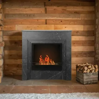 Dmora - Bioethanol-Kamin Dstephanesing, Ökologischer Kamin, Rauchfreies Feuer, Heizung mit Ethanol, Made in Italy, 96x35 h96 cm, Schwarz