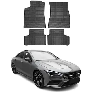 OMAC Fußmatten für Mercedes CLA Klasse C118 2019-2026 Gummi 4X Schwarz | Automatten, Gummimatten, Allwetter, Antirutsch, fahrzeugspezifisches Produkt, wasserdicht