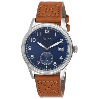 BOSS Analog Quarzuhr für Herren mit Beiges Lederarmband - 1513668