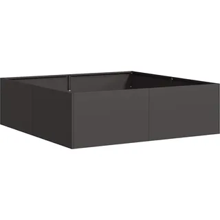 Pflanzkübel Schwarz 100x100x30 cm Stahl - Schwarz