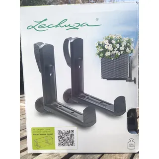 Lechuza Balkonkastenhalter Neu - Schwarz (1 Stück = 1 Paar)
