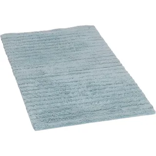 Badematte TOM TAILOR HOME "Cotton Stripes" Gr. 1, blau (hellblau), H:20mm, Baumwolle, Badematten, Badematte, Uni Farben, gestreift, reine Baumwolle, Hoch-Tief Effekt