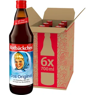 ROTBÄCKCHEN Das Original 6er Pack (6 x 700 ml). Saft aus 99 % Mehrfruchtsaft, 1 % Honig und Eisen