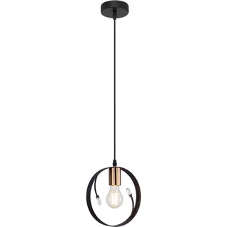 Kristall Pendelleuchte, Ring-Design, schwarz H 150 cm, VIGO - Schwarz