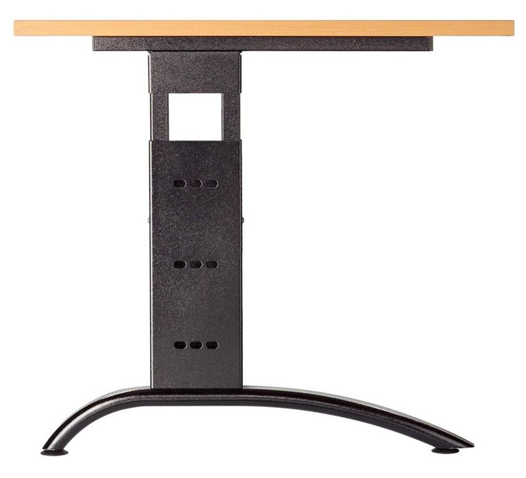 Bild von Savona höhenverstellbarer Schreibtisch buche rechteckig, C-Fuß-Gestell silber 160,0 x 80,0 cm