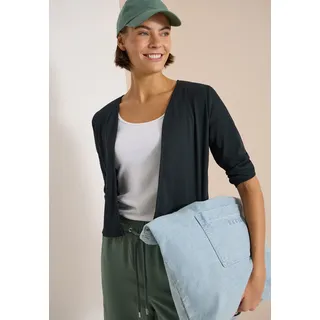 Bolerojacke CECIL, Damen, Gr. XXL (46), palm breeze grün, Jersey, Obermaterial: 95% Baumwolle, 5% Elasthan, unifarben, lässig geschnitten hüftbedeckend, Rundhals, abgesteppte Kante, Jacken Bolerojacke, Offene 3/4-Arm Jacke in Rippstruktur/ Ohne Verschluss