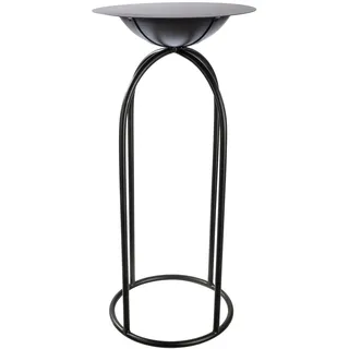 GILDE Deko-Säule Bloom aus Metall - matt schwarz - Höhe 99cm x Ø 35cm - mit Muster-Design - Dekoständer