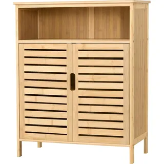 [en.casa] Bambus Badezimmerschrank Eslöv 81x65,5x31 cm