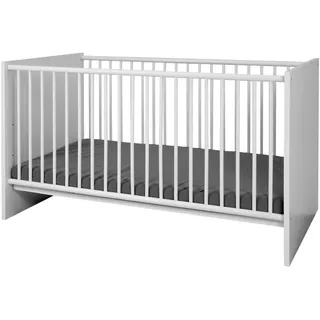 Mid.you Gitterbett , Weiß , Holzwerkstoff , 70x140 cm , höhenverstellbar, Lattenrost inklusive , Babymöbel & Kindermöbel, Babyzimmer, Babybetten, Gitterbetten