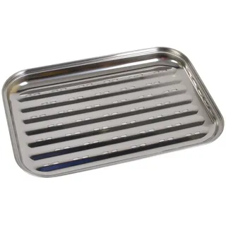 Buri Grillschale 35 x 24 cm Edelstahl weiß