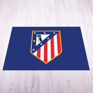 Licensed Décor Atlético de Madrid Matte – klein (70 cm (B) x 100 cm (H) – farbiges Wappen auf Marken-Blau