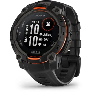 Garmin Instinct 3 Solar BT 45 mm Kunststoffgehäuse schwarz Silikonarmband schwarz M