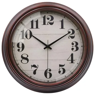 VIKMARI 23cm Wanduhr ohne Tickgeräusche - Vintage Landhausstil für Küche