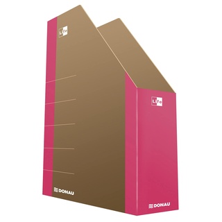 DONAU LIFE 3550001FSC-30 Stehsammler Stehordner Archive Box Pappe/ Karton - Rosa| bis zu 500 Blatt Für Büro, Schule und Zuhause zur Aufbewahrung von Dokumenten im A4 Format, Archivierung von Magazinen