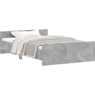 vidaXL Bettgestell mit Kopf- und Fußteil Betongrau 120x200 cm - Grau