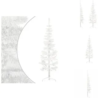 vidaXL Künstlicher Halb-Weihnachtsbaum mit Ständer Schlank Weiß 120 cm -  Weihnachtsbäume - Weiß