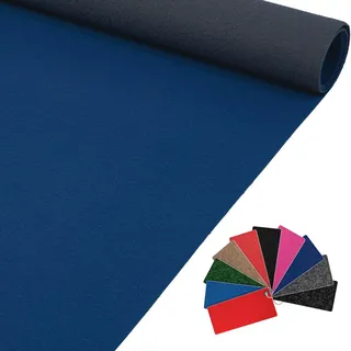 ANRO Teppich Läufer Messeteppich Meterware Blau 400x140 cm | Zuschneidbar als Meterware · Strapazierfähig · Zuschneiden · Eventteppich