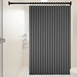 LUPATDY Magnetischer Türvorhang 120x200 cm, Blickdichter Türvorhang mit Teleskopstange, Ohne Bohren Thermovorhang Kälteschutz, Als Raumteiler, für Küchentür, Balkontür oder Schrank (Grau)