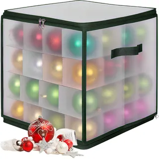 Relaxdays Aufbewahrungsbox Weihnachtskugel 36 x 36 x 36 cm 1-tlg. transparent/grün