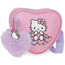 Hello Kitty Hearts & Dots Schulrucksack Umhängetasche Polyester, Rosa, umhängetasche