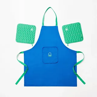 Benetton Schürzen-Set , Blau , Textil , 30x3x25 cm , Textiles Vertrauen - Oeko-Tex® , Tasche , Heimtextilien, Geschirrtücher & Schürzen, Kochschürzen