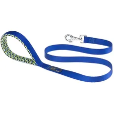 Ferplast Hundeleine DAYTONA FANTASY, Hundeleine kleine Hunde, aus Nylon, 120 cm, mit bequemem gepolstertem Griff und Karabinerhaken aus Metall. Blau/gemustert