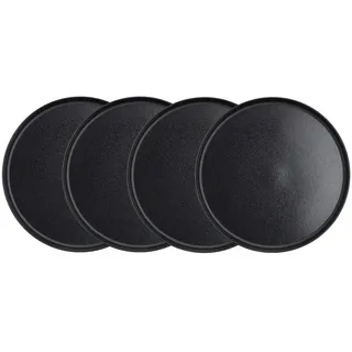 Butlers Teller 4er-Set Casa Nova 27 cm , Schwarz , Keramik , 27x2x27 cm , Geschirr, Teller, Speiseteller