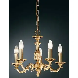 Brumberg Pendelleuchte, ARANDA, 5-flammig, 5x E27 max., 40W, Gold / gold matt, E14, 5x40 W inkl. Kette 700 mm