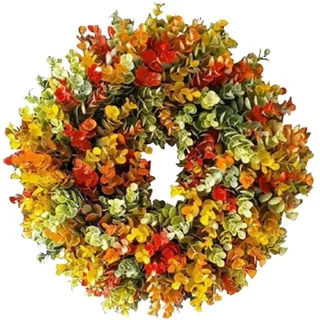 Ghzste 30cm Herbstkranz Haustür, Haustür Kranz mit Blatt, Kreis Girlande, Herbstkranz Haustür ation, Hochzeit, Wand, Zuhause, Thanksgiving-Dekor