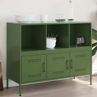 vidaXL Sideboard Olivgrün 100,5x39x79 cm Stahl - Grün