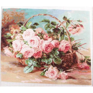 Luca-S Gobelin Set Korb mit Rosen Zählmuster