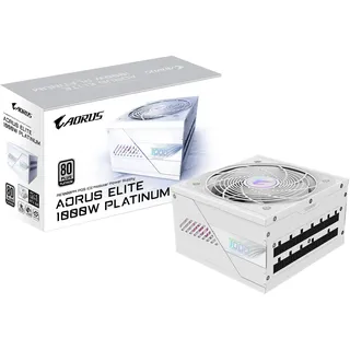Gigabyte AORUS Elite P1000W ICE Netzteil - PCIe 5.0, 80 Plus Platinum, Vollmodulares Design, 120mm Lüfter, ATX 3.0-kompatibel, EU-Stecker