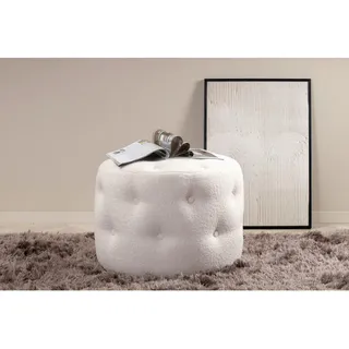 Livetastic Pouf , Weiß , Textil, Kunststoff , Uni , Füllung: Schaumstoff , 55x44x55 cm , Indoor , Wohnzimmer, Sessel, Hocker & Hockerbänke, Poufs