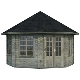 Palmako Holz-Pavillon »Hanna«, grau tauchgrundiert BxT: 421 x 421 cm