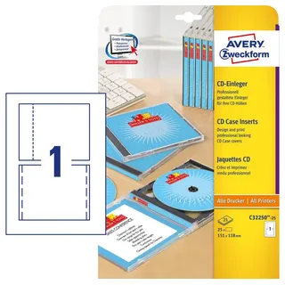 Avery Zweckform C32250-25 weiß, 25 Sätze